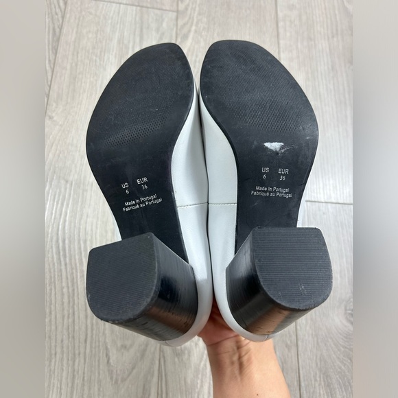 Frank & Oak White Leather Block Heels - Picture 7 of 9